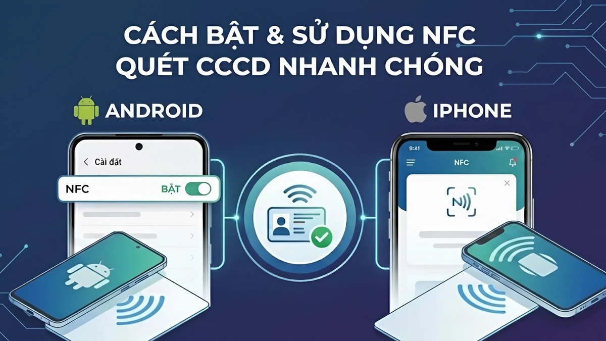 Cách bật, sử dụng NFC trên Android, iPhone quét CCCD nhanh chóng